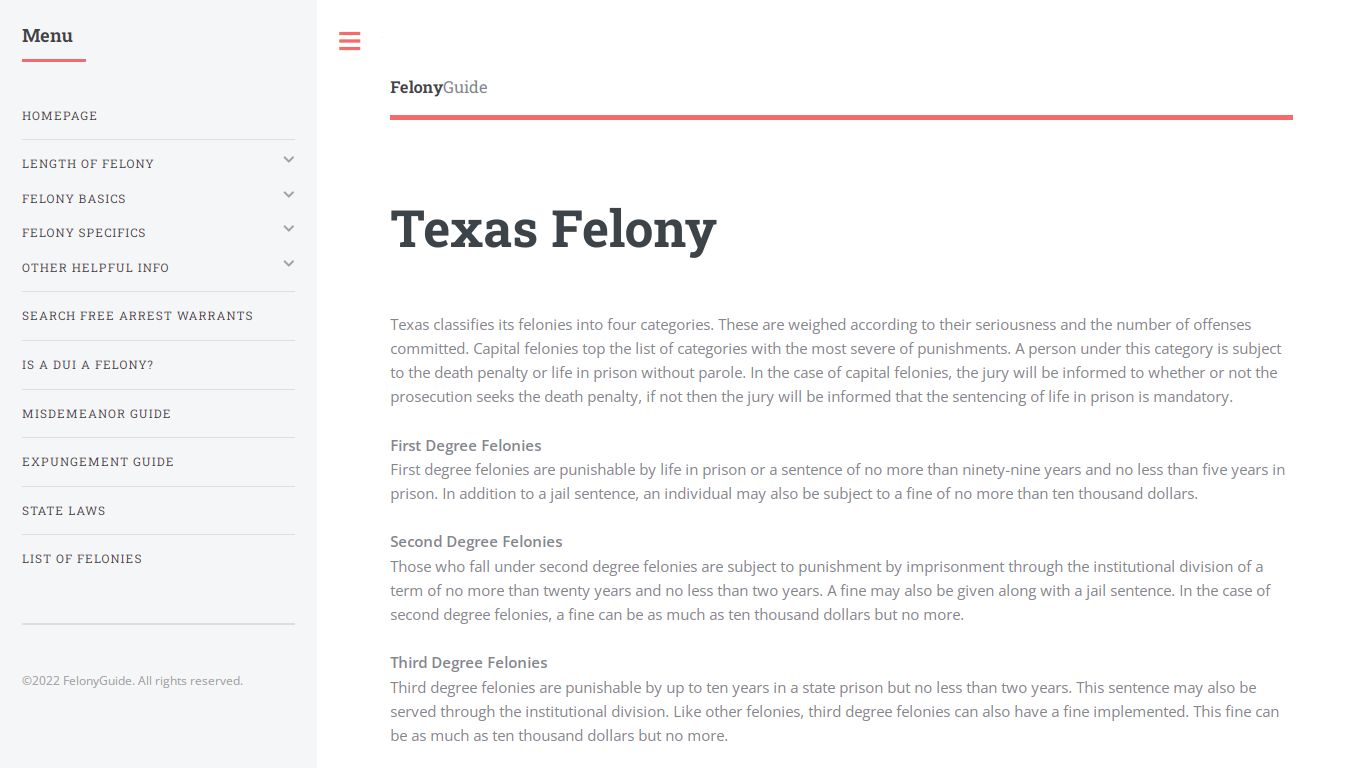 Texas Felony - FelonyGuide