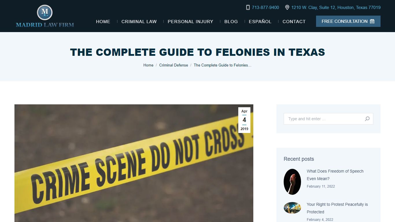 The Complete Guide to Felonies in Texas - Madrid Law Firm