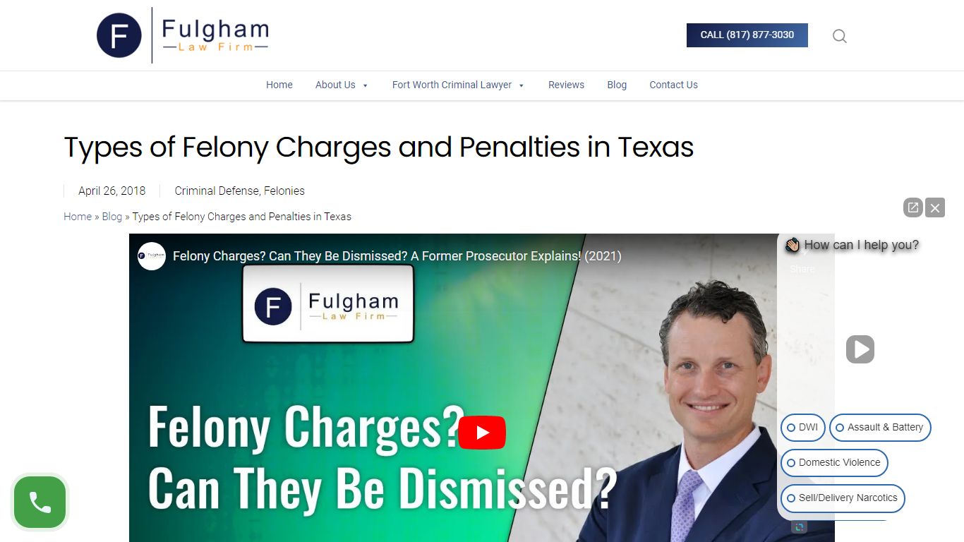 Types of Felony Charges and Penalties in Texas