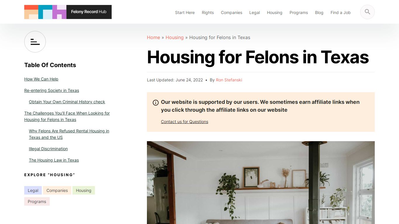 Housing for Felons in Texas | Felony Record Hub